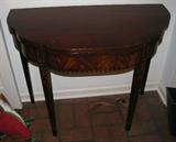 MAHOGANY AND SATIN WOOD CARD TABLE