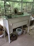     Rare 3-drawer antique wicker buffet/server