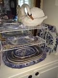    Great selection of large blue & white platters