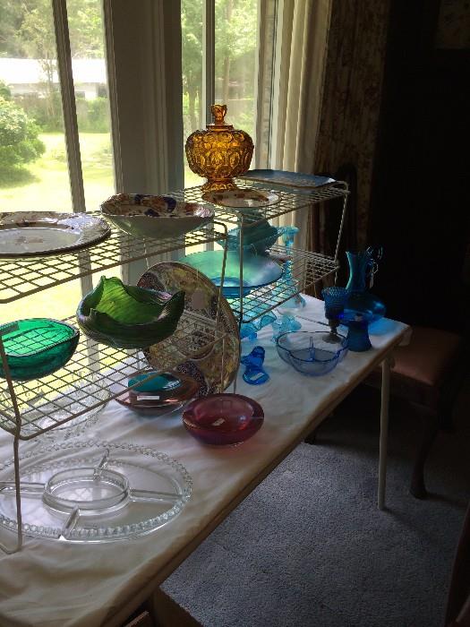         Assorted colored glassware