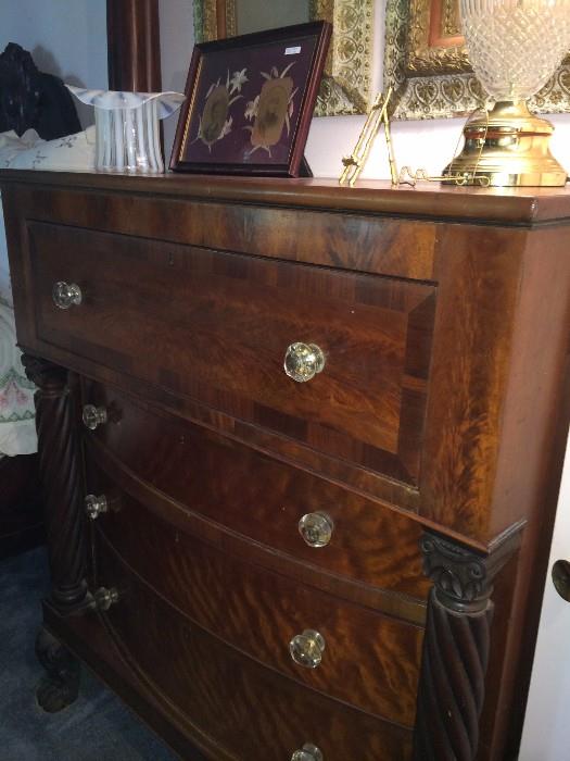      Very sturdy antique 4-drawer chest