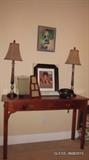 Sofa Table, Accent Lamps, Frames, Rotary Phone