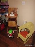 Vintage Baby High Chair, Mr. Potatoe Head, Vintage Wicker Rocker