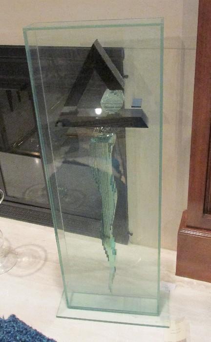 John R. Seitz glass sculpture from 1983 signed