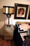 Pair of side tables and head board