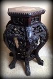Fabulous ornately-carved wooden side table stand!