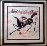 Unique artwork ~ great color palette that will go with many different room style!