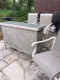 OUTDOOR BAR AND BAR STOOLS