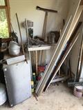 GARAFE FULL OF TOOLS, PAINT, CONSTRUCTION MATERIALS, GARDENING TOOLS & MORE