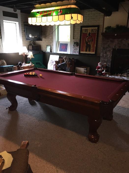 EVERYTHING IN BILLIARDS IMPERIAL INTERNATIONAL POOL TABLE 4.5' WIDE X 8.3' LONG X   2.6' TALL ( RETAIL $7,800)