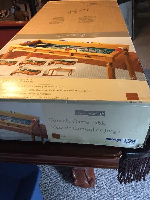BRAND NEW IN BOX CONSOLE GAME TABLE