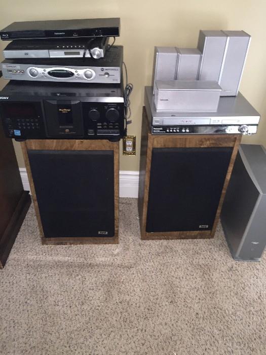 VINTAGE CERWIN VEGA HED SPEAKERS / PANASONIC SURROUND SOUND SPEAKERS & SUBWOOFER