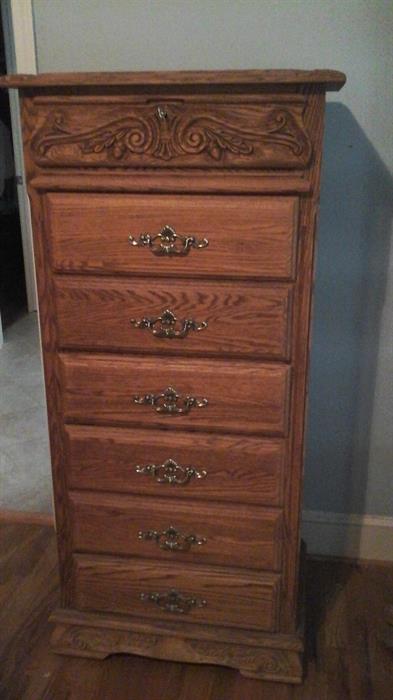Like new wood dresser matching night stands and king bed frame & mattress