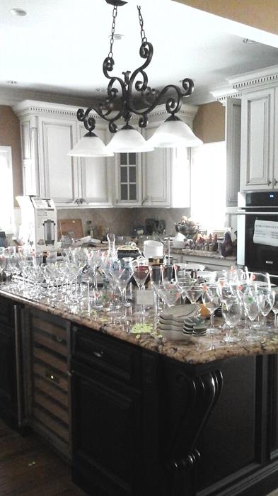 lots of glassware-wine, martini, coffee cups and so much more. Priced to sell!