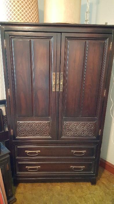 American of Martinsville Asian style armoire...