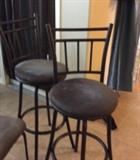Bar Stools Wrought Iron with Soft Suede Seats