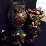 Lantern, Popurri Dish on Antler Base