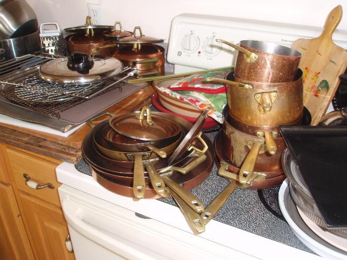 Copper anyone? The gal LOVED to cook with copper. MANY piece of vintage and antique kitchen