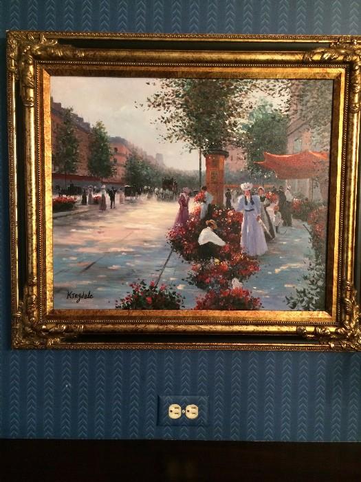 One of the lovely framed art selections