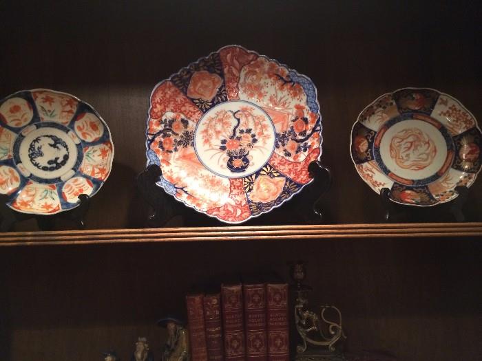            Antique books; Imari plates