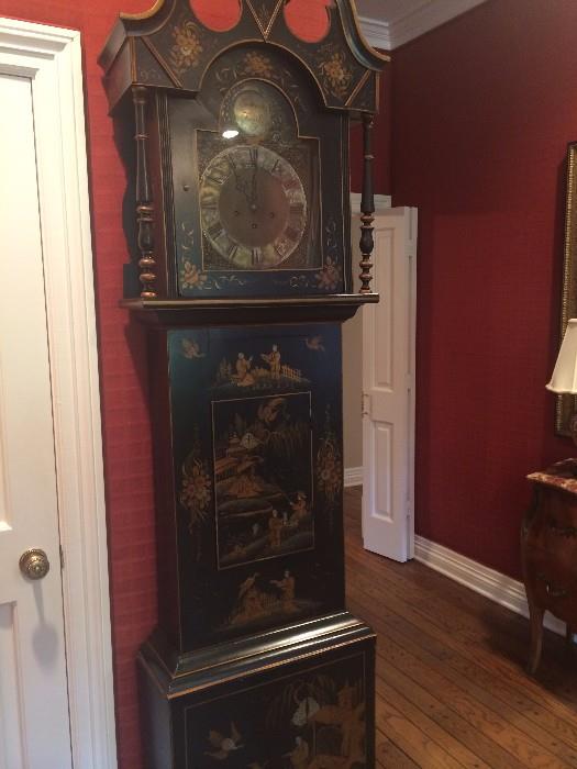 Hand-painted (Asian scenes) grandfather clock