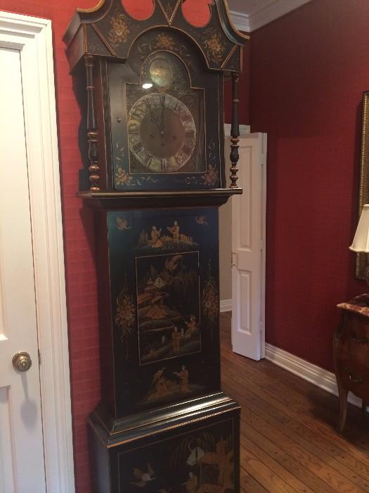    Hand-painted (Asian scenes) grandfather clock 