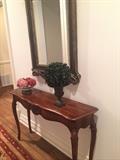 Sofa/entry table; large mirror