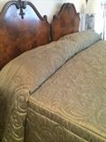 Burled wood headboard