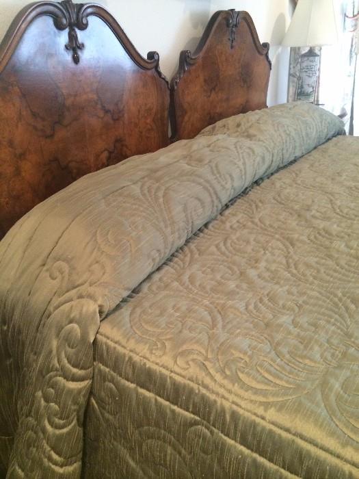             Burled wood headboard