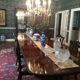 The incredible Chippendale table & chairs will comfortably seat 12 people.