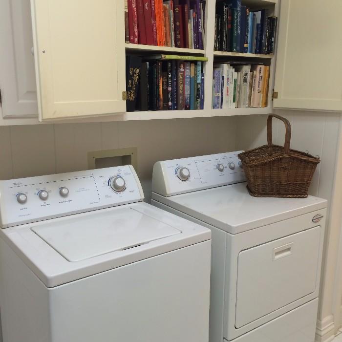    Whirlpool washer & dryer; many cookbooks