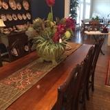 Harvest table easily seats 8 people.