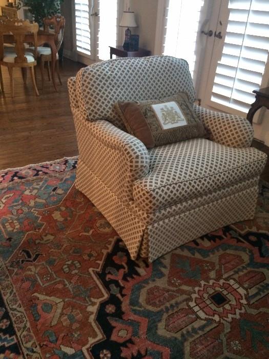 One of several comfortable club chairs