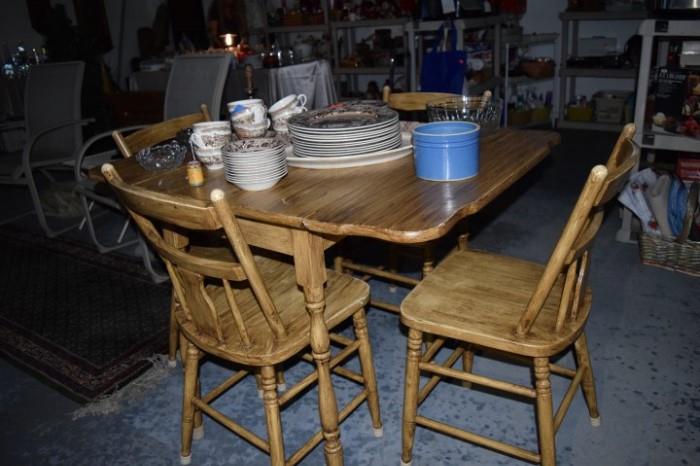Drop Leaf Table, Johnson Bros Dishes
