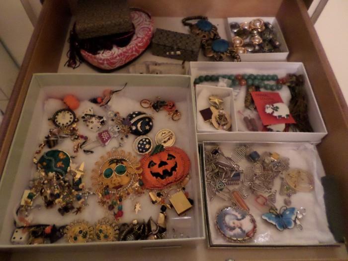 Costume jewelry:  Putting on the Ritz, Brighton, Chicos, Vintage Mexican Sterling Taxco Jewelry