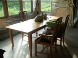 French Style Table - Oak and 3 chairs