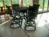 High Seat "Pub type", Patio Table and swivel Chairs