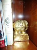 1 of 2 Gold elephants book ends