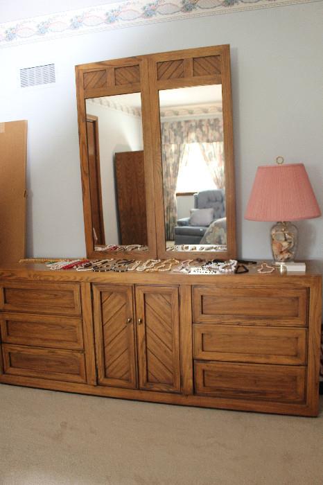 Dresser and double mirror