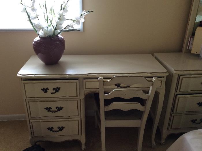 French provincial desk with chair - sold separately or as a set with bedroom furniture
