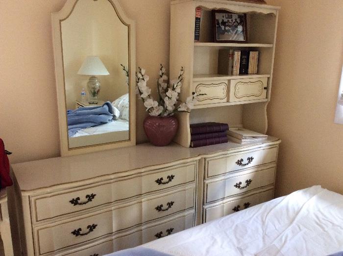 French provincial bedroom furniture - also available with two twin size princess canopy headboards.  