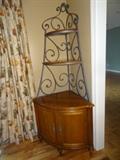 Ethan Allen Legacy Maple & Iron Corner Baker's Rack... 78" H X 24" Side to Corner X 34" Wide