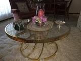 Brass coffee table.