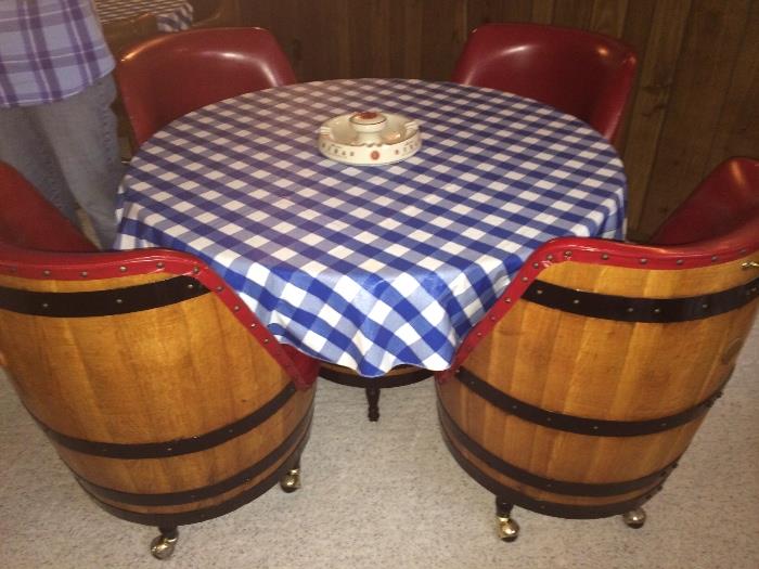 Barrel chair set - handmade