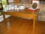 Nice oak school table, refinished.