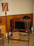 Floor lamp, chair frame, basket, etc.