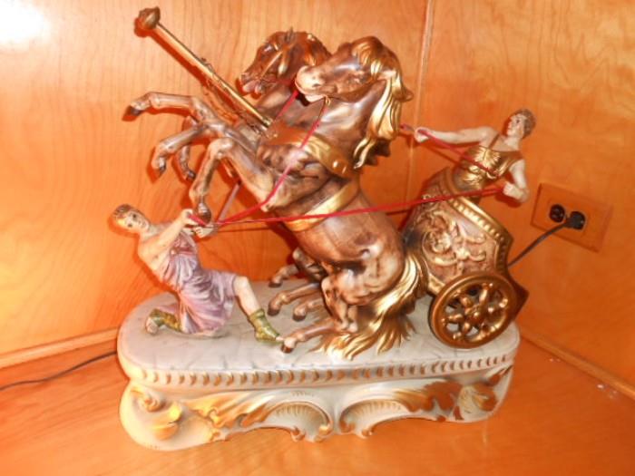 Made in Italy,  Chariot with figurines, 24" long