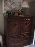 QUEEN BEDROOM SET WITH CHIFFEROBE CHEST, LONG DRESSER AND 2 MATCHING NIGHT STANDS