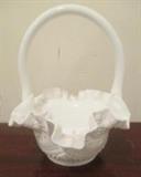 Fenton Hobnail Milk Glass Basket 