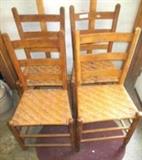 4 Vintage Cane Bottom Ladder Back Chairs 